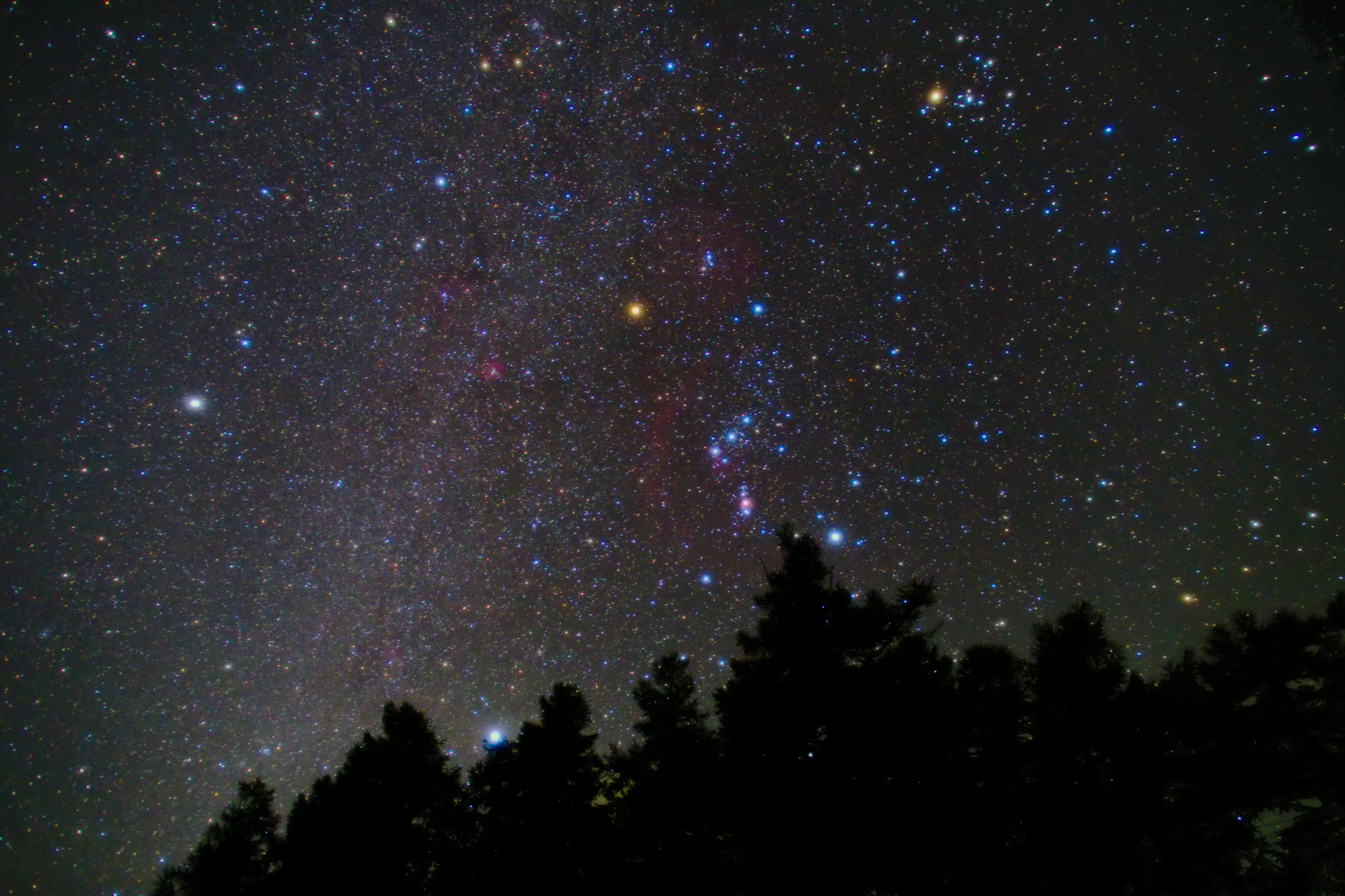 オリオン座流星群 彡つかまえた 星空のある風景タイムラプス 三日月ロック